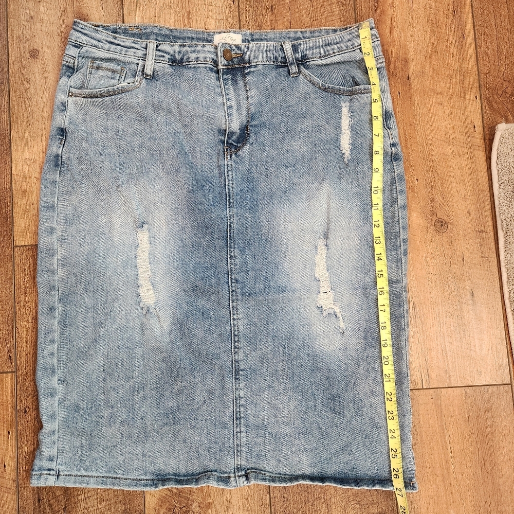 Ada Faye Midi Denim Skirt - XL